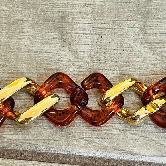 Vintage IBEL Tortoise & Gold Link Belt With gold medallion buckle Made in Italy! - Picture 15 of 15